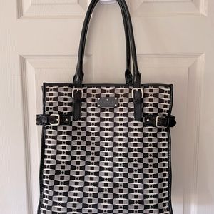 Kate Spade black and white Jacquard tote